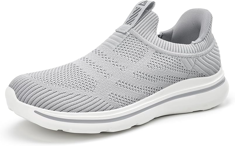Baskets à Enfiler Pour Homme - Sans Lacets, Tricot Respirant - Chaussures De Sport Confortables