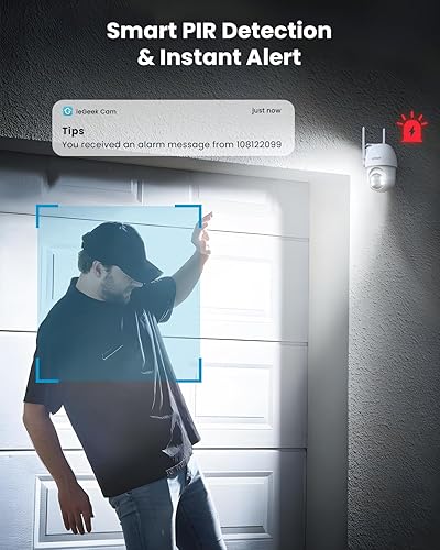 Miniatura 8 de ieGeek Cámaras de seguridad solares inalámbricas para exteriores, cámara WiFi 2K 2.4G con panel solar y alimentada por batería, visión nocturna a