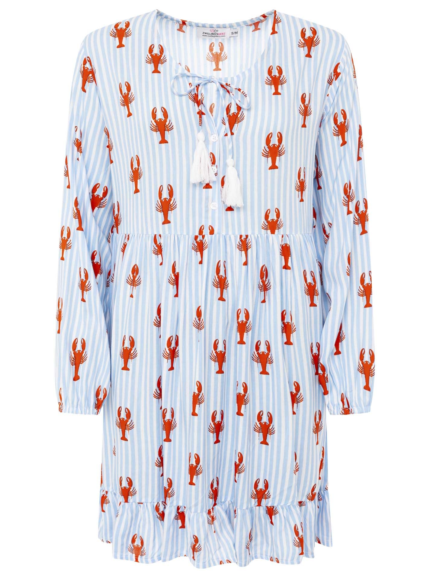 Zwillingsherz Kleid Sommerkleid Damen Strandkleid Lovely Leopard, Safari Patchwork, Lobsters & Stripes Sommer, Leo Dream, Be Mine Blusenkleid Tunika
