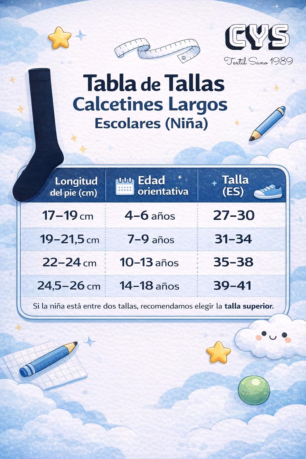 CYS Calcetines 6 Pares De Colegio Escolares Medias Largos Altos Algodón Hasta rodillas Lisos Para Niñas Niños Infantiles Uniformes Unisex — view 9