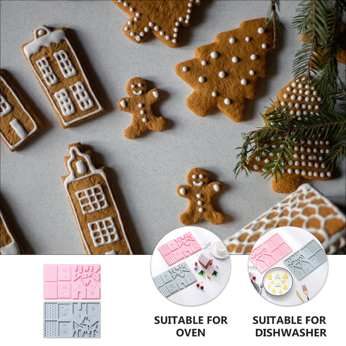Ciieeo 3 Juegos Herramientas para Hornear Pasteles Xmas Cortadores De Galletas Pan De Jengibre Moldes para Magdalenas Cesta Molde para Hacer Comida Material De Bricolaje Blue 2 Piezas * 3
