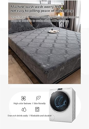 Miniatura 7 de Paquete de 1 sábana bajera de franela de terciopelo de felpa ultra suave y mullida con bolsillo profundo de 11 pulgadas  11.0 in., tamaño