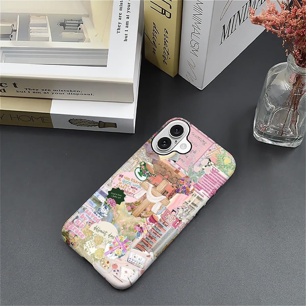 Funda para iPhone 16, TPU a prueba de golpes, protección contra caídas, carcasa rígida híbrida de 2 capas para iPhone 16-Love Jesus