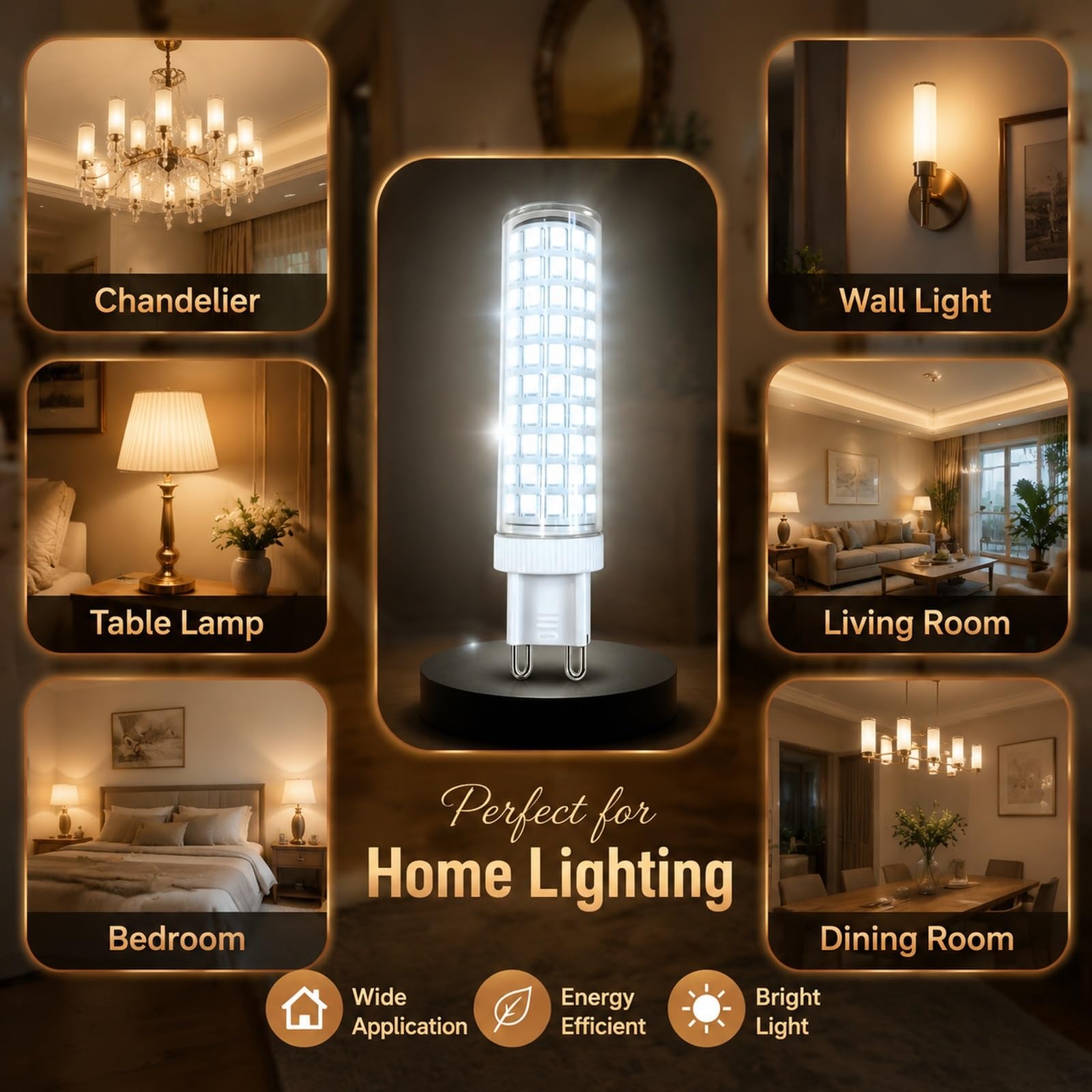 Bombillas LED G9 15W Luz Natural 4000K, Equivalente a 120W Halógena, 1000LM, No Regulable, Salones Cocinas Oficinas Pasillos(12 Pack)