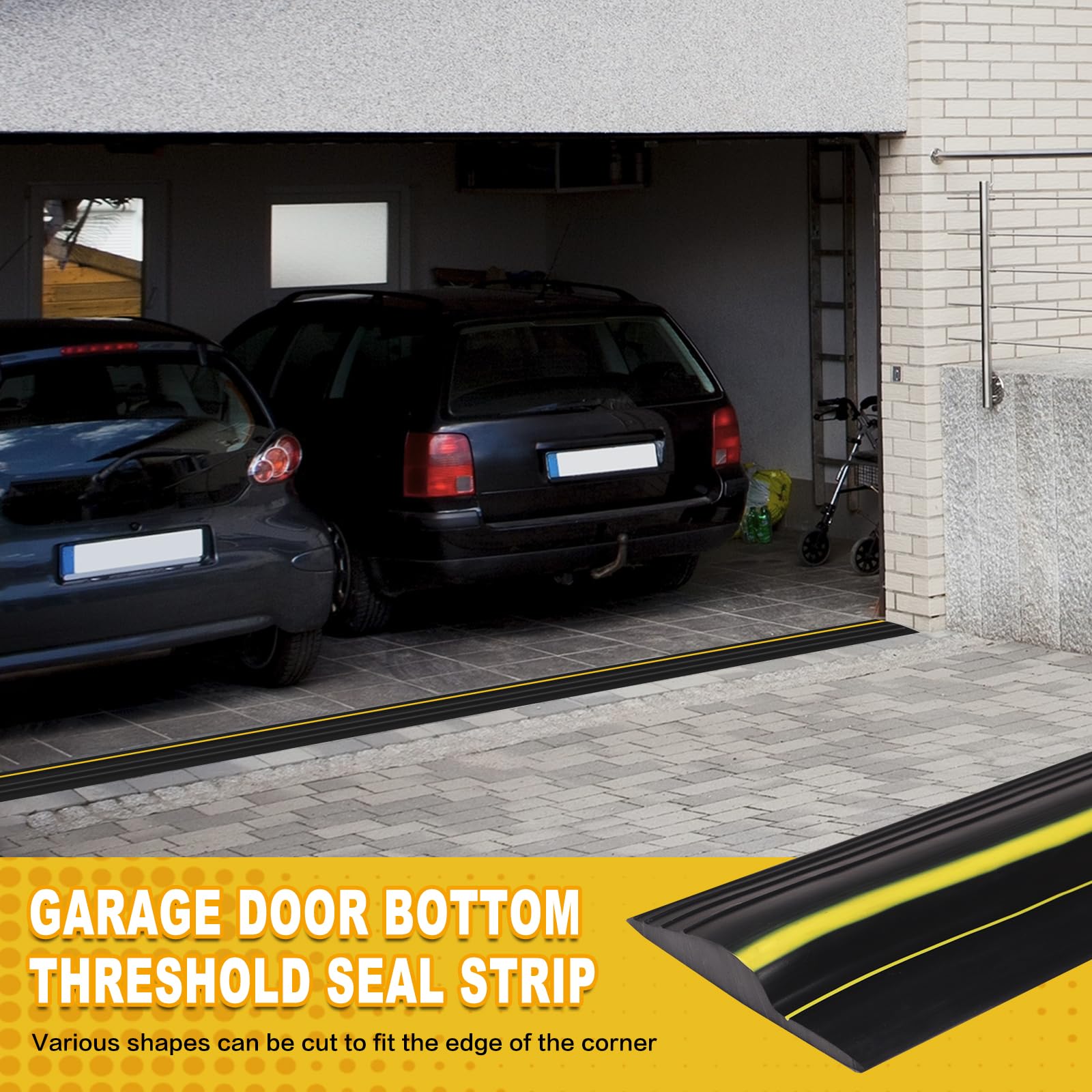 Guarnizioni per porte di garage, guarnizioni per soglie di garage da 6 metri, guarnizioni per pavimenti di porte di garage, ideali per mantenere il garage pulito e asciutto!