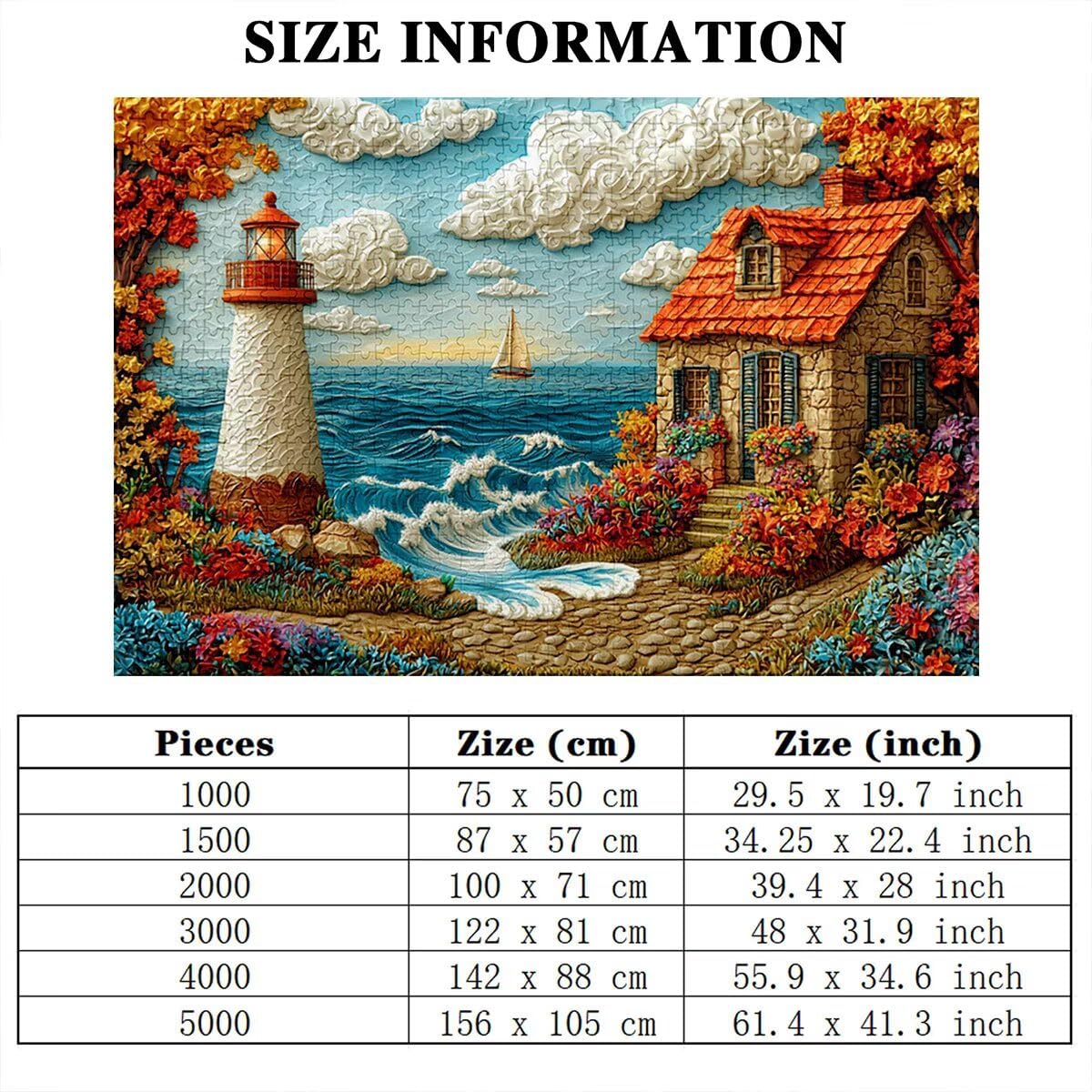 Puzzle 4000 elementów, krajobraz, latarnia morska, 4000 elementów, drewniane puzzle dla dorosłych, trudna łamigłówka, gra logiczna dla całej rodziny, drewniane puzzle dekoracyjne do salonu, prezenty