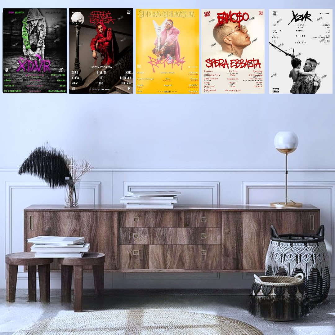 Generico Set Poster Sfera Ebbasta Album (XDVR/X2VR/Rockstar/Sfera Ebbasta/Famoso) Trap/Rap Italiano, Hip Hop, Decorazioni (Set SENZA CORNICE, 30x40 cm, XDVR/X2VR/Rockstar/Sfera Ebbasta/Famoso)