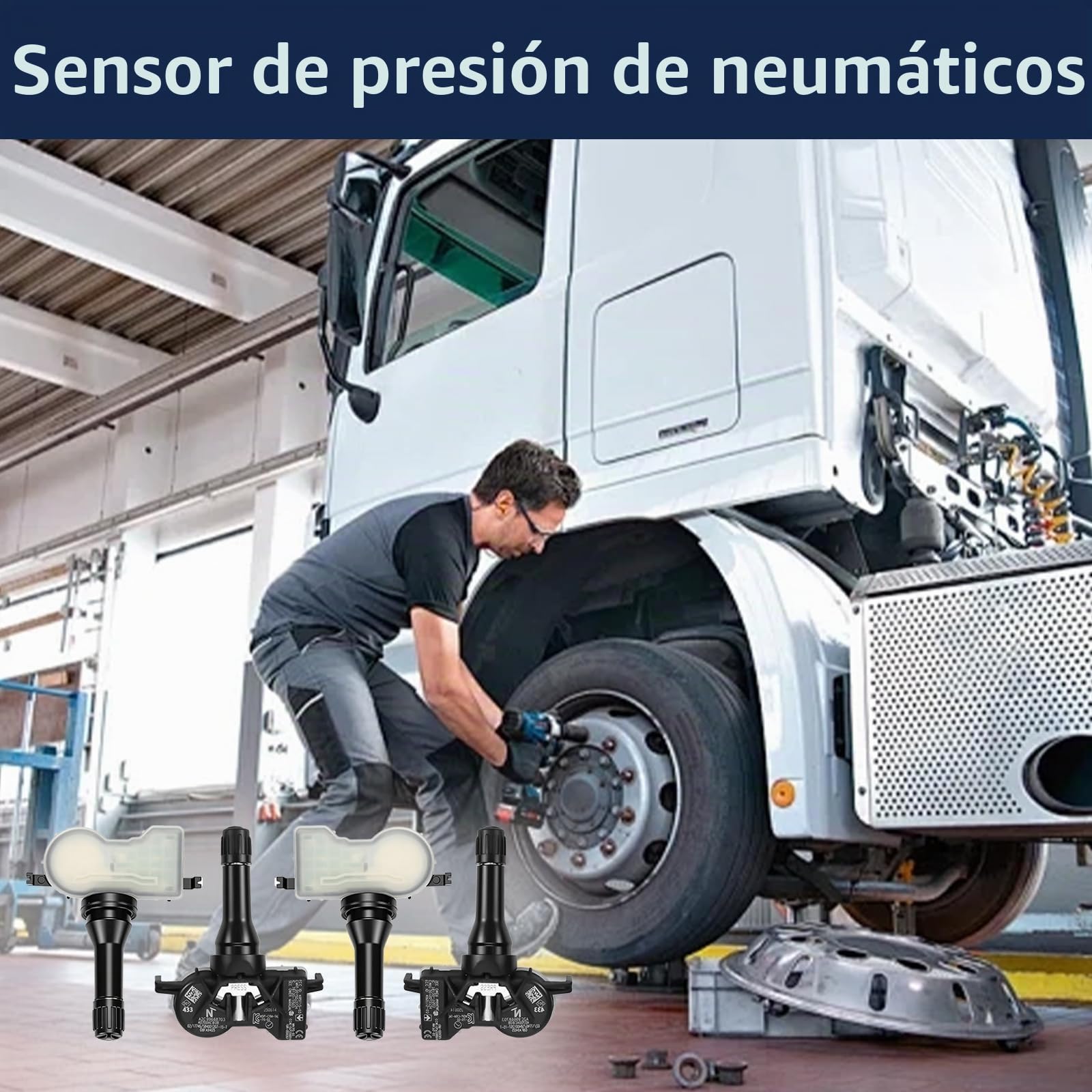 4 Sensores de Presión, Compatible con Renault, control preciso de presión de neumáticos, Compatible con Espace V, Kadjar, Megane IV, Scenic IV, Talisman, Plug & Play para 407004CB0A/407004CB0B
