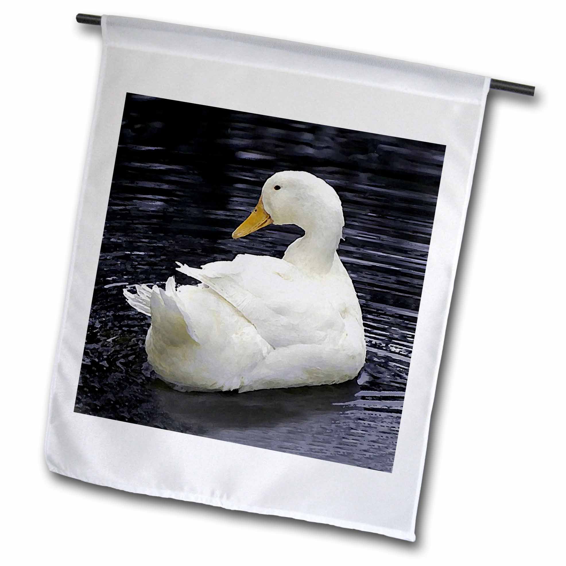 3dRose White Pekin Duck, Garden Flag, 46cm by 70cm