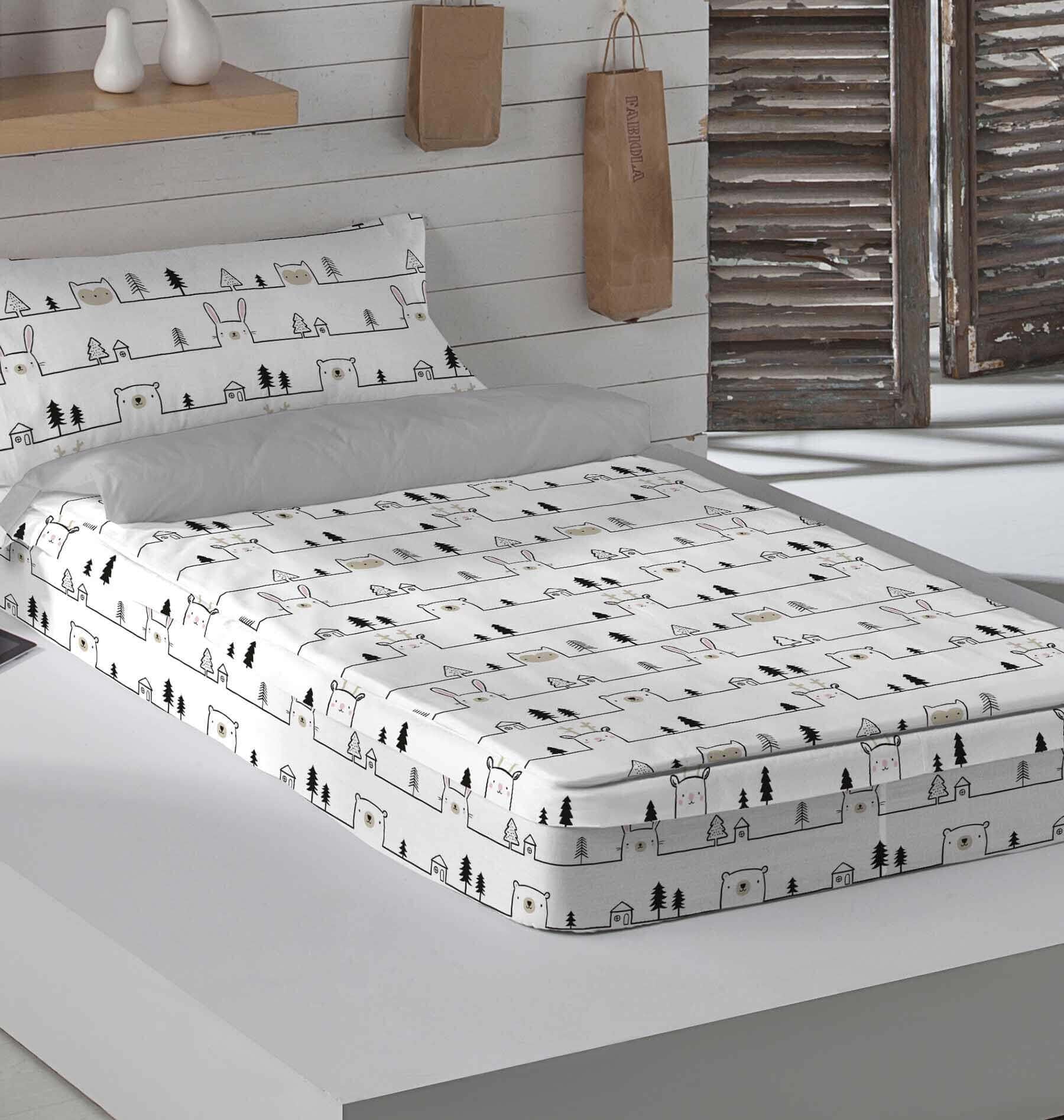 ICEHOME Saco Nórdico con Relleno Cama 90, 100% Algodón, Juego de Saco Nórdico 90x190/200 cm + Relleno de 300 gr + 1 Funda de Almohada 45x110, House Animal