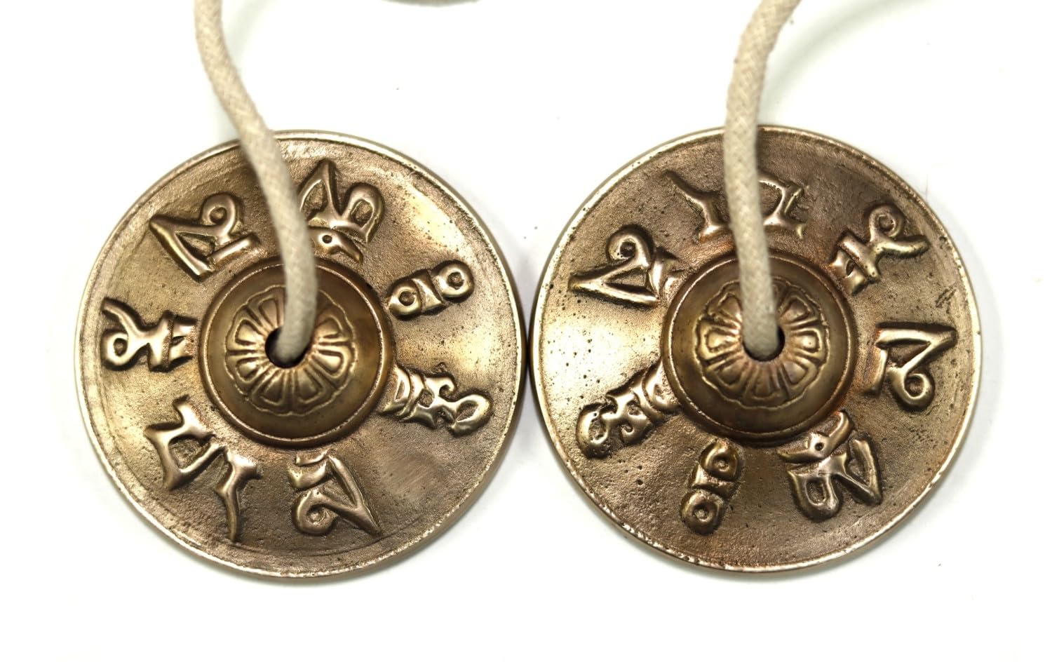 Tibetische Manjeera Tingsha-Meditationsglocke, Glocken, Becken, buddhistische Meditation, Yoga-Glockenspiel, klein, verheißungsvolles Symbol (Manjeera-05)
