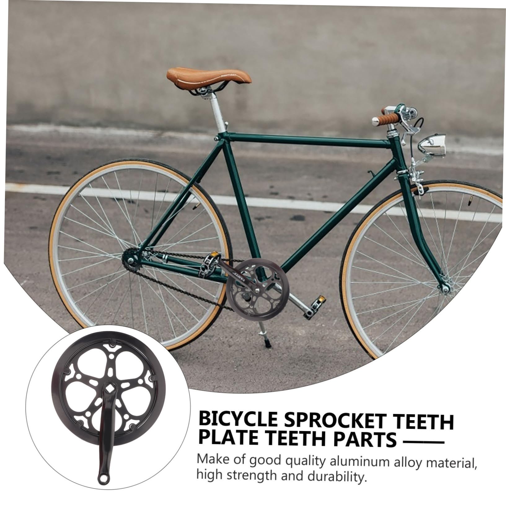 Alipis Guarnitura Pedivella Bici Singola velocità in Ferro Nero 170mm 52 Denti, Accessori per Biciclette Facile da Installare per Bici da Strada