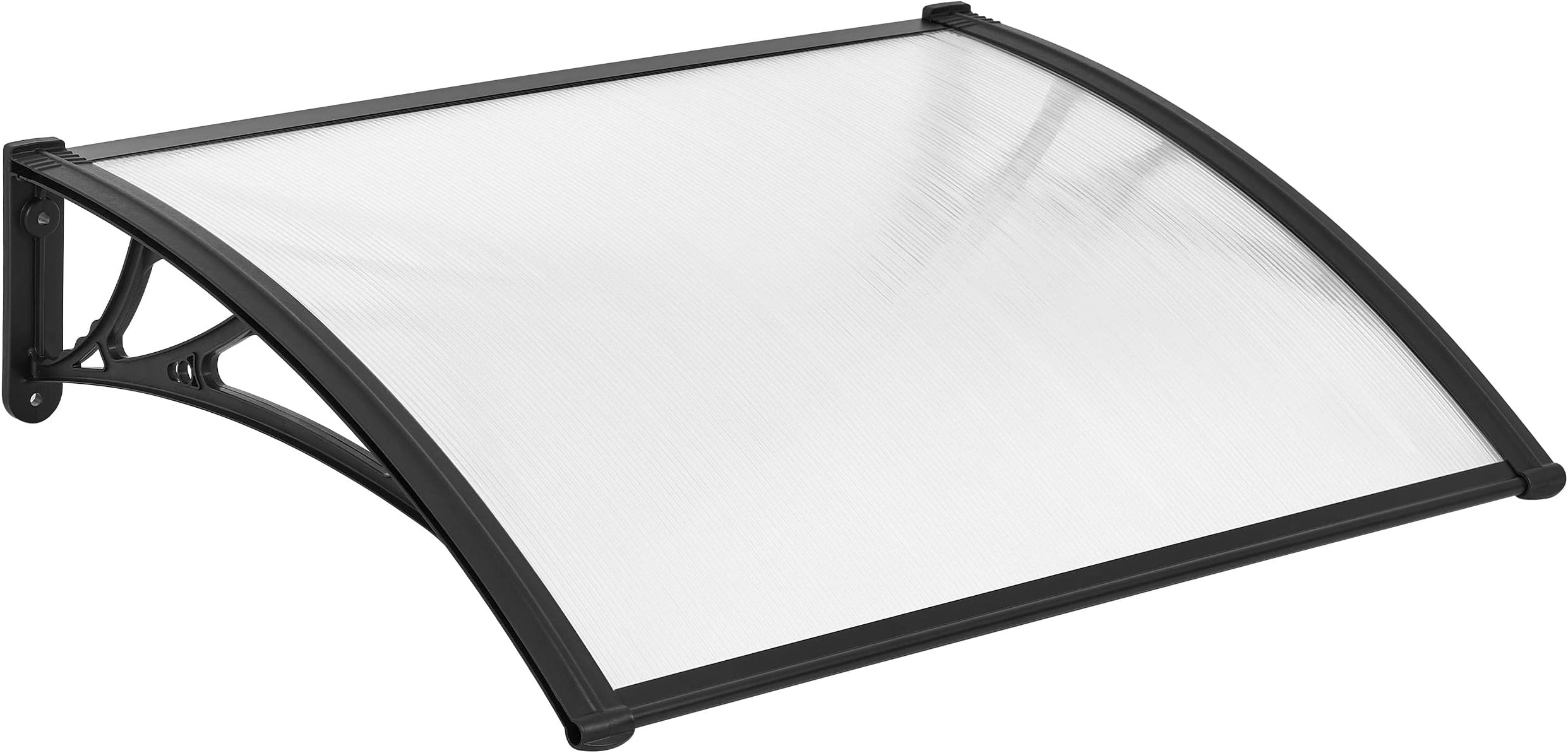Yaheetech Front Door Canopy Outdoor Awning, Window Garden Canopy Patio Porch Awning, Rain Shelter Cover, 100 x 80 cm, Black