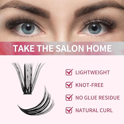 Miniatura 3 de FADVAN - 280 pestañas postizas individuales, 40D, 50D, 0.59-0.78 pulgadas, rizado D mixto, 0.07, extensiones de pestañas postizas naturales, suaves