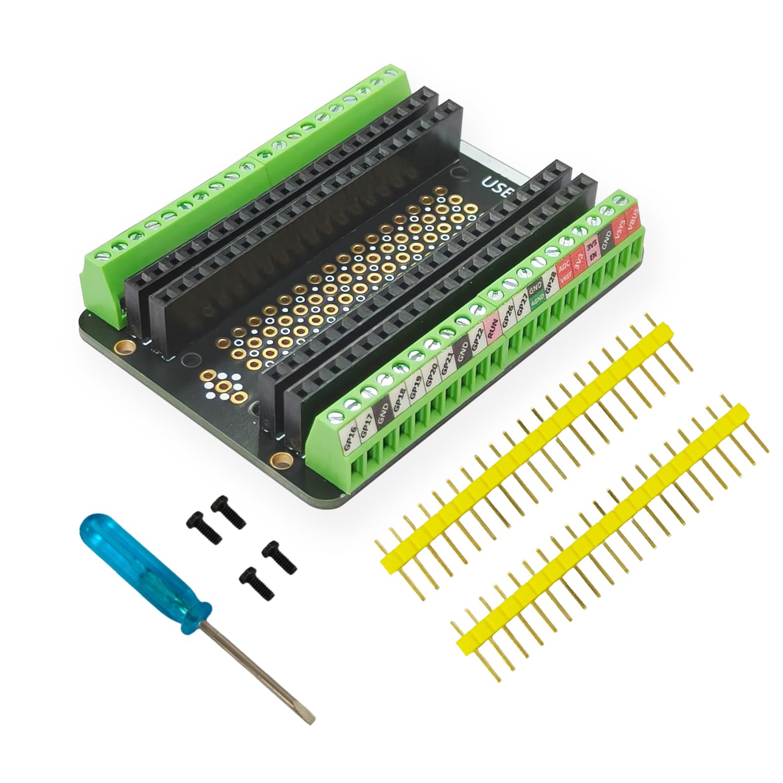 GAJTTR Breakout Board for Raspberry PI PICO,PICO-H,PICO-W Terminal Block Shield with Pin Header (3)