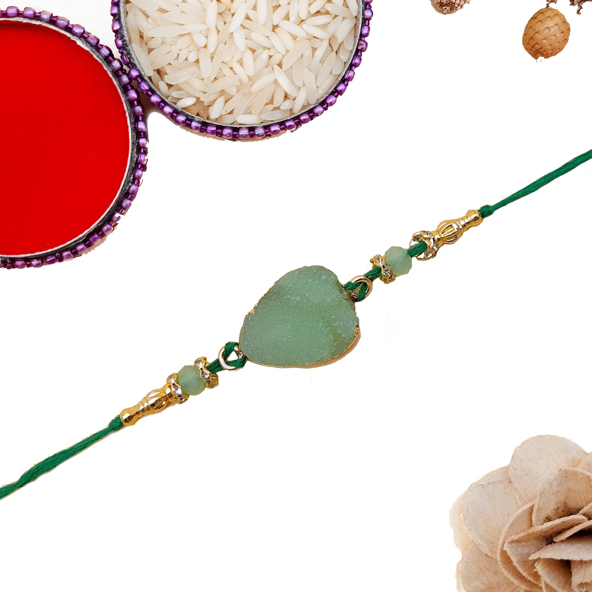 See full amazon price history chart for The Purple Tree Designer Semi Precious Stone Agate Rakhi for Brother with roli chawal (Pack of 1) Designer Rakhi for Brother, rakshabandhan Gift (Green) The Purple Tree Designer Semi Precious Stone Agate Rakhi for Brother with roli chawal (Pack of 1) Designer Rakhi for Brother, rakshabandhan Gift (Green) (B08D6RW6HT) Amazon Price History, Amazon Price Tracker