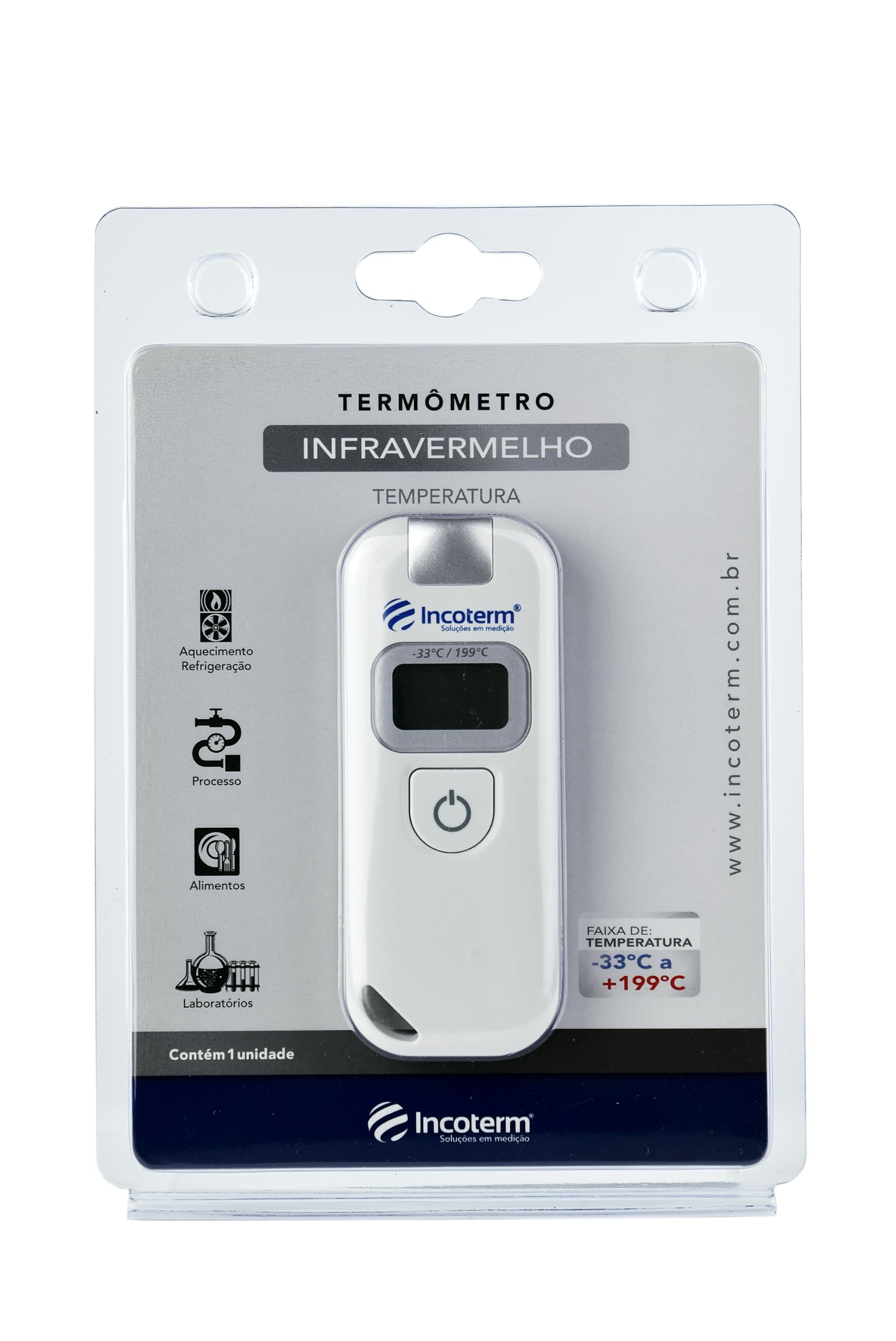 Incoterm Termômetro Infravermelho Digital de Bolso -33°C a +199°C | Compacto, Medição de