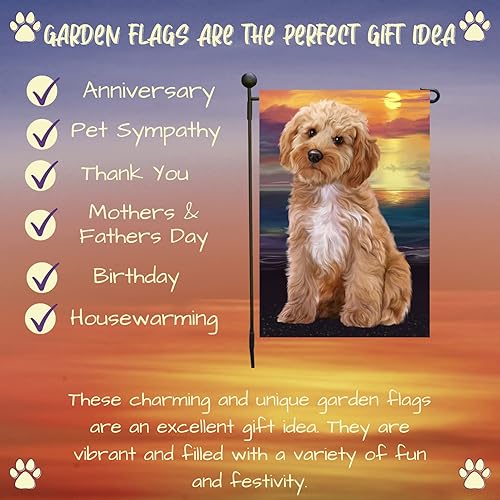 Miniatura 7 de Doggie of the Day GFLAG61906 - Banderas de jardín con diseño de cacapoo al aire libre, doble cara, para jardín, porche, césped, primavera, banderas
