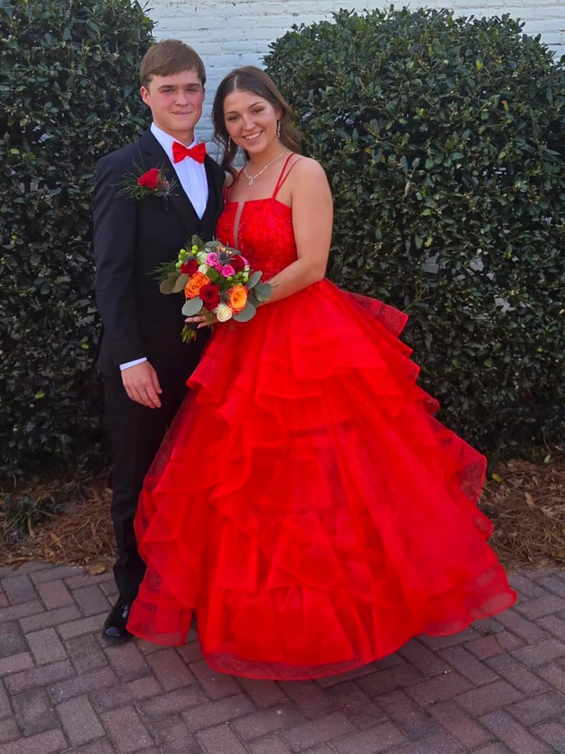 Sparkly Tulle Prom Dresses Long Ball Gown for Women 2026 Lace Applique Tiered Formal Evening Gowns for Teens - Image 7