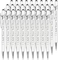 Vista 111 de Bolígrafos personalizados a granel grabados personalizados con punta de lápiz capacitivo, bolígrafos personalizados de tinta negra, regalos