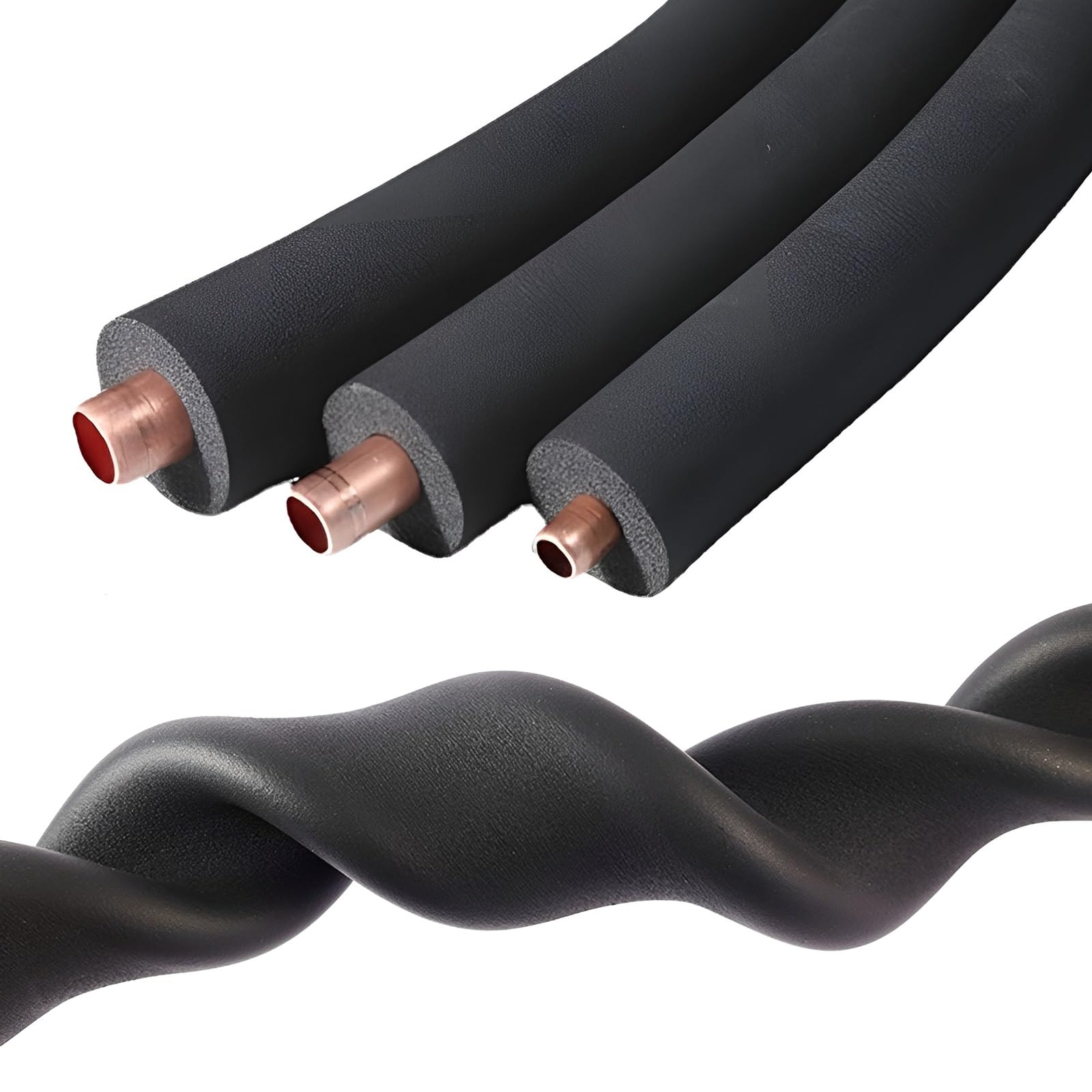 Bzckbz One Color Pipe Insulation Lagging Wrap - Waterproof Fireproof - Pipe Insulation Lagging - Easy To Install - Foam Tubing For Outside Water Pipe Insulation Antifreeze(16Mm*15Mm*2M)