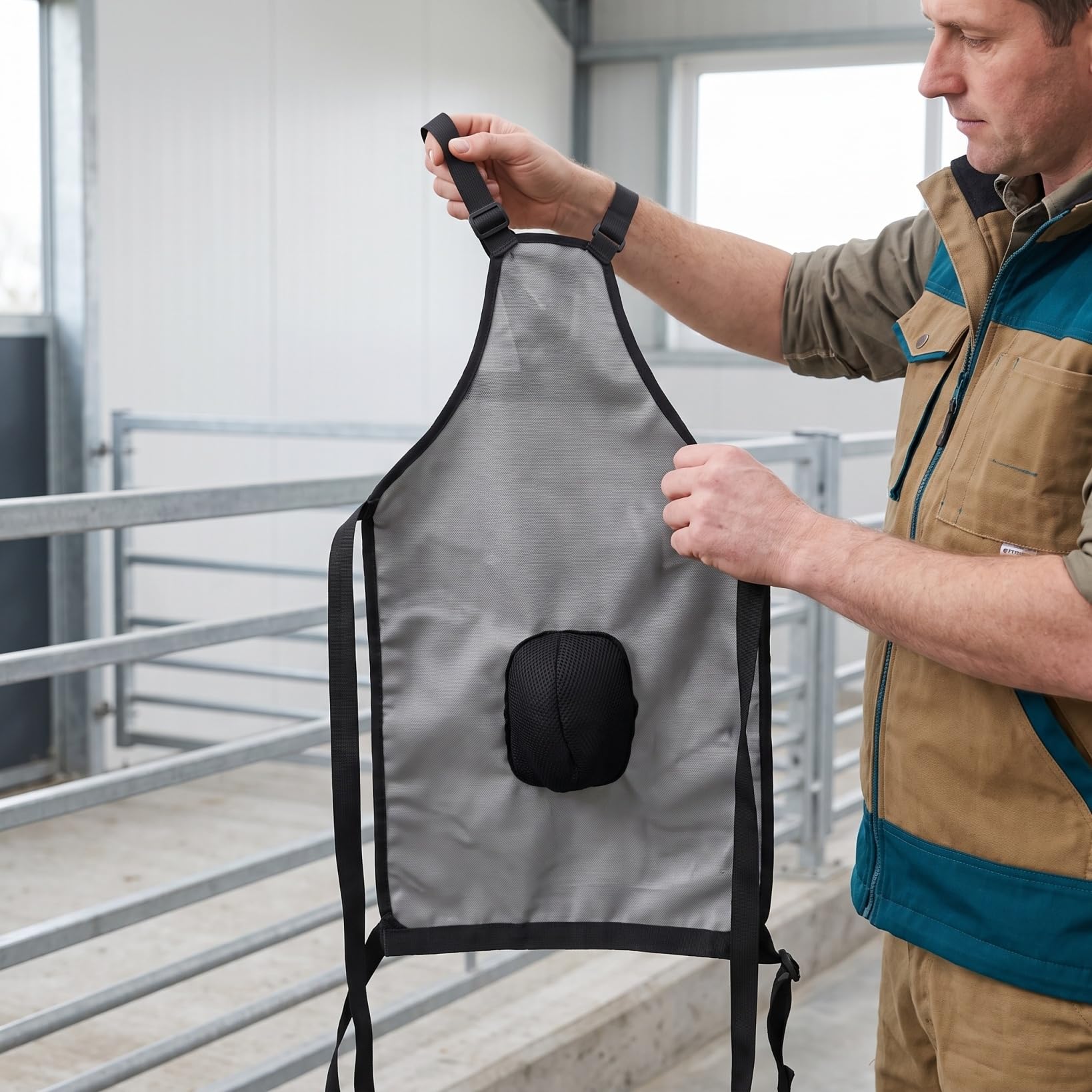 Toyvian Anti mating Schafschürze aus Atmungsaktivem Mesh mit Verstellbarem Riemen Bockschürze für Ziegen Schaf Viehzucht Komfortabel und Einfach Anzulegen Schwarz
