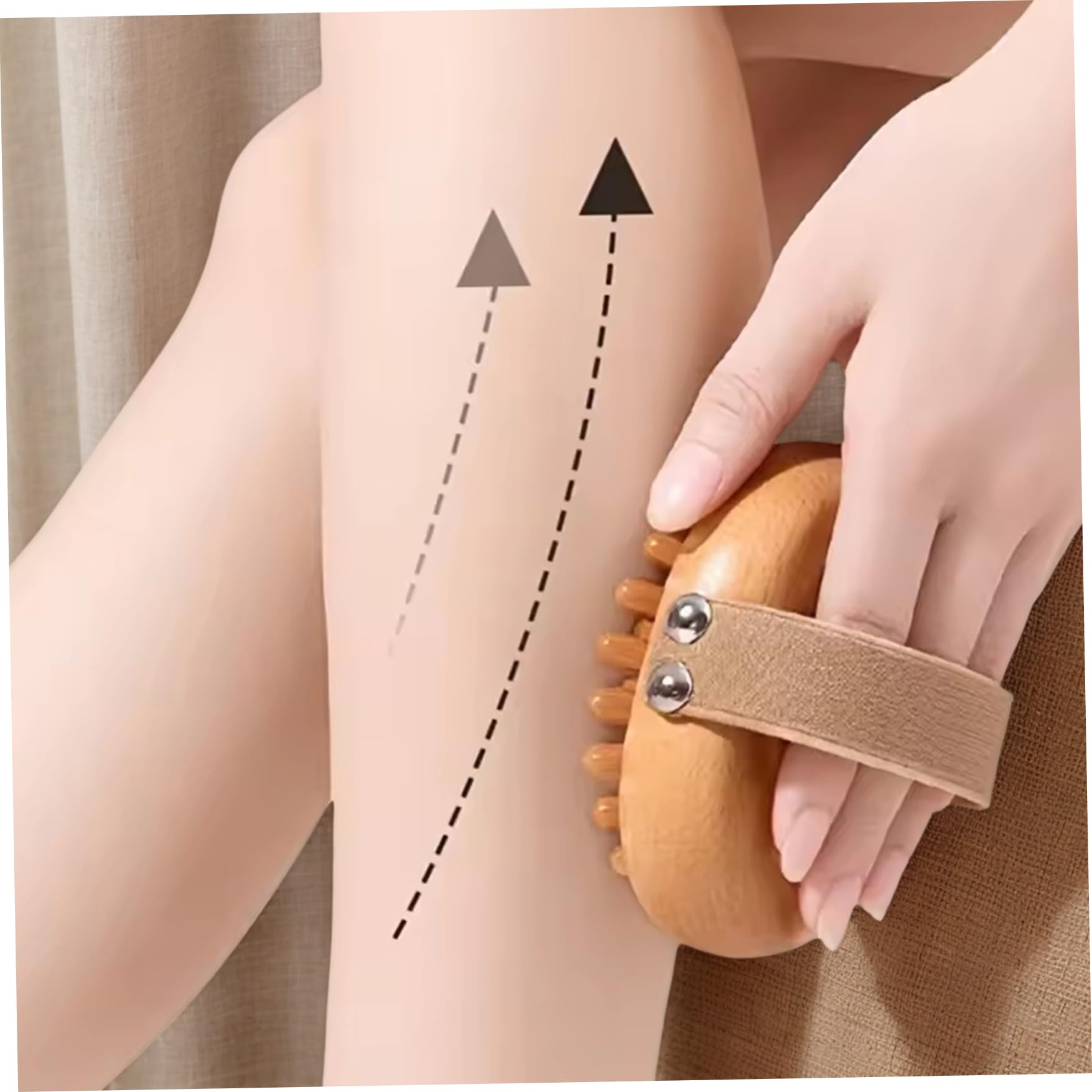 Brosse méridienne de massage pour le corps, outils de massage portables en bois avec sangle, masseur corporel Gua Sha pour éliminer la cellulite, façonner, soulager les douleurs musculaires, Style-1