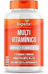 Multivitamínico A-Z - 17 Vitaminas e Minerais com Complexo B e Antioxidantes, 60 Cápsulas, Bigens (Unidade)