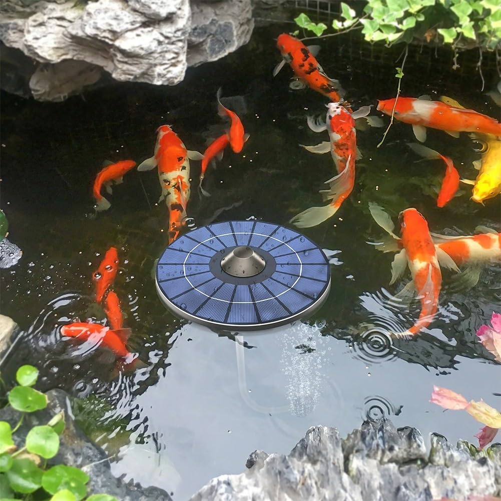 Solar Teichbelüfter Mit Luftschlauch - Umweltfreundliche Sauerstoffpumpe Für Gartenteich