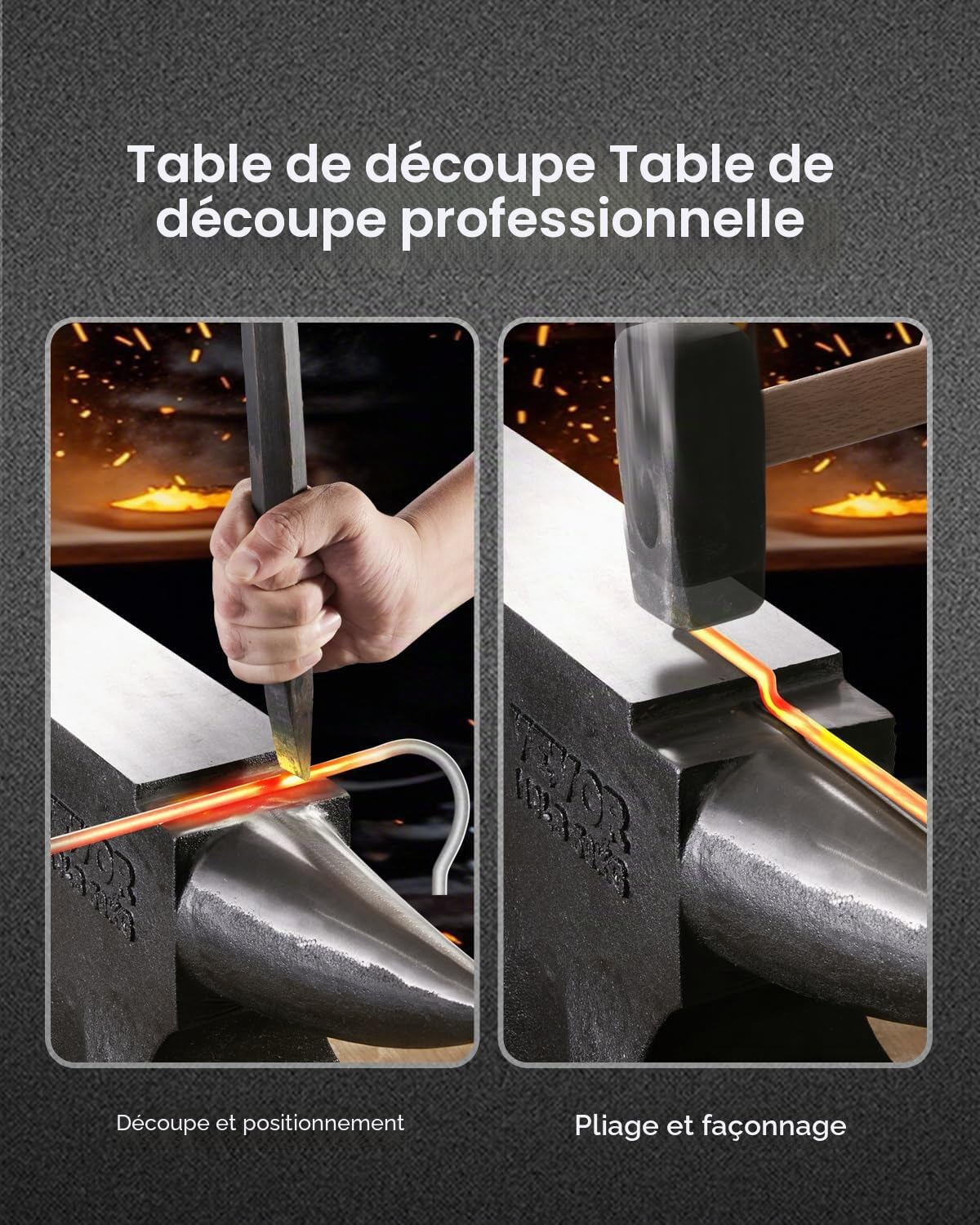 VEVOR Enclume de Forgeron en Acier Moulé 52,8 kg, Enclume à Corne Simple Ronde, Haute Dureté, Grand Plan de Travail, Base Stable, Outil de Travail du Métal pour Pliage, Façonnage, Torsion, Bijoutiers