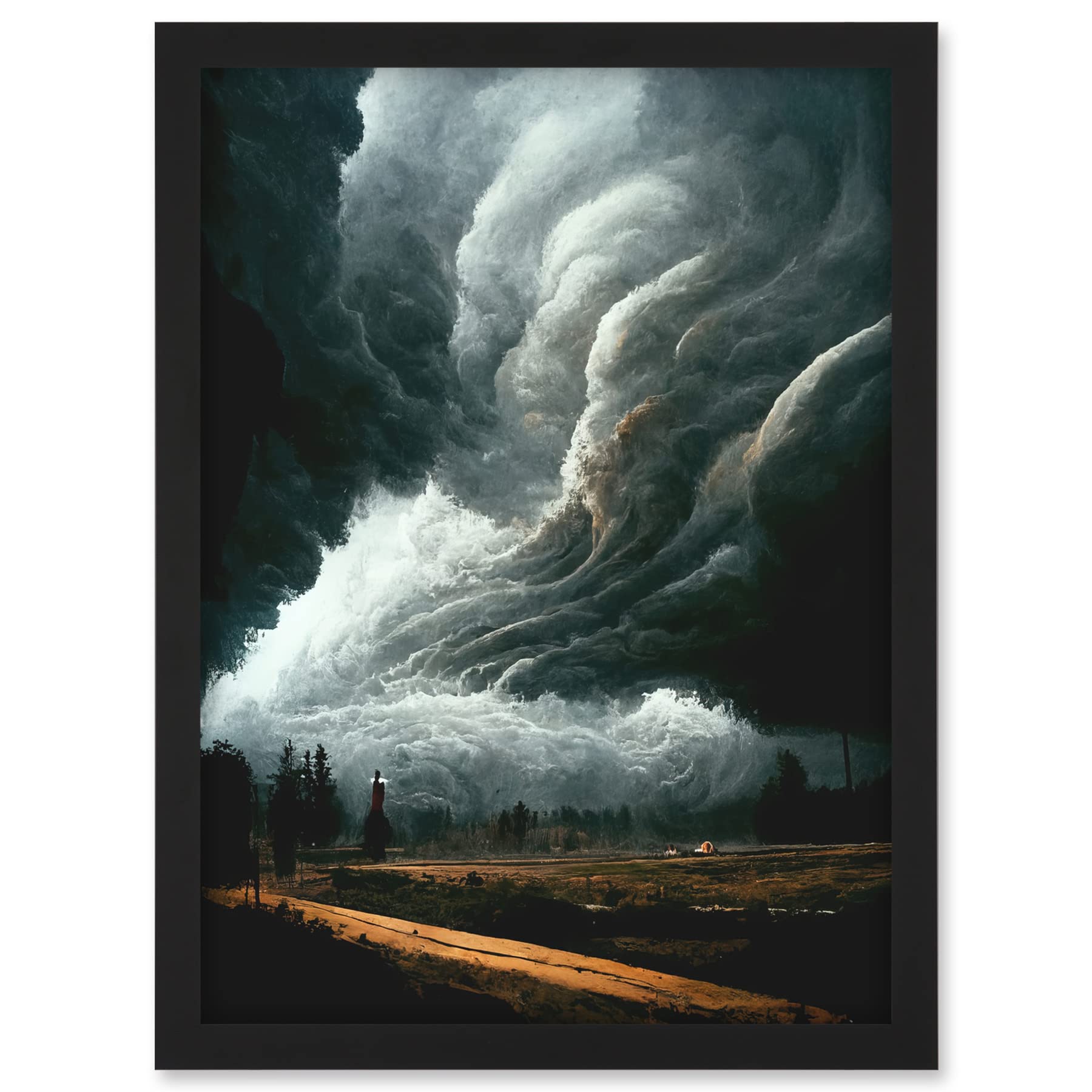 Doppelganger33 LTD The Storm Rolls In Oil Painting Clouds Countryside Artwork Framed A3 Wall Art Print
