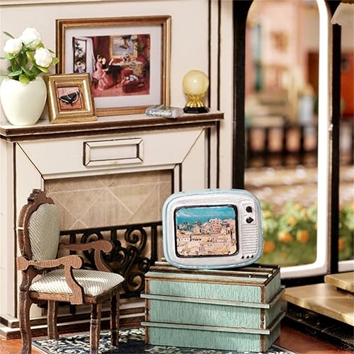 Miniatura 4 de Kisoy Casa de muñecas en miniatura con kit de muebles, modelo de casa hecho a mano para adolescentes y adultos regalo (impresión de tiempo)