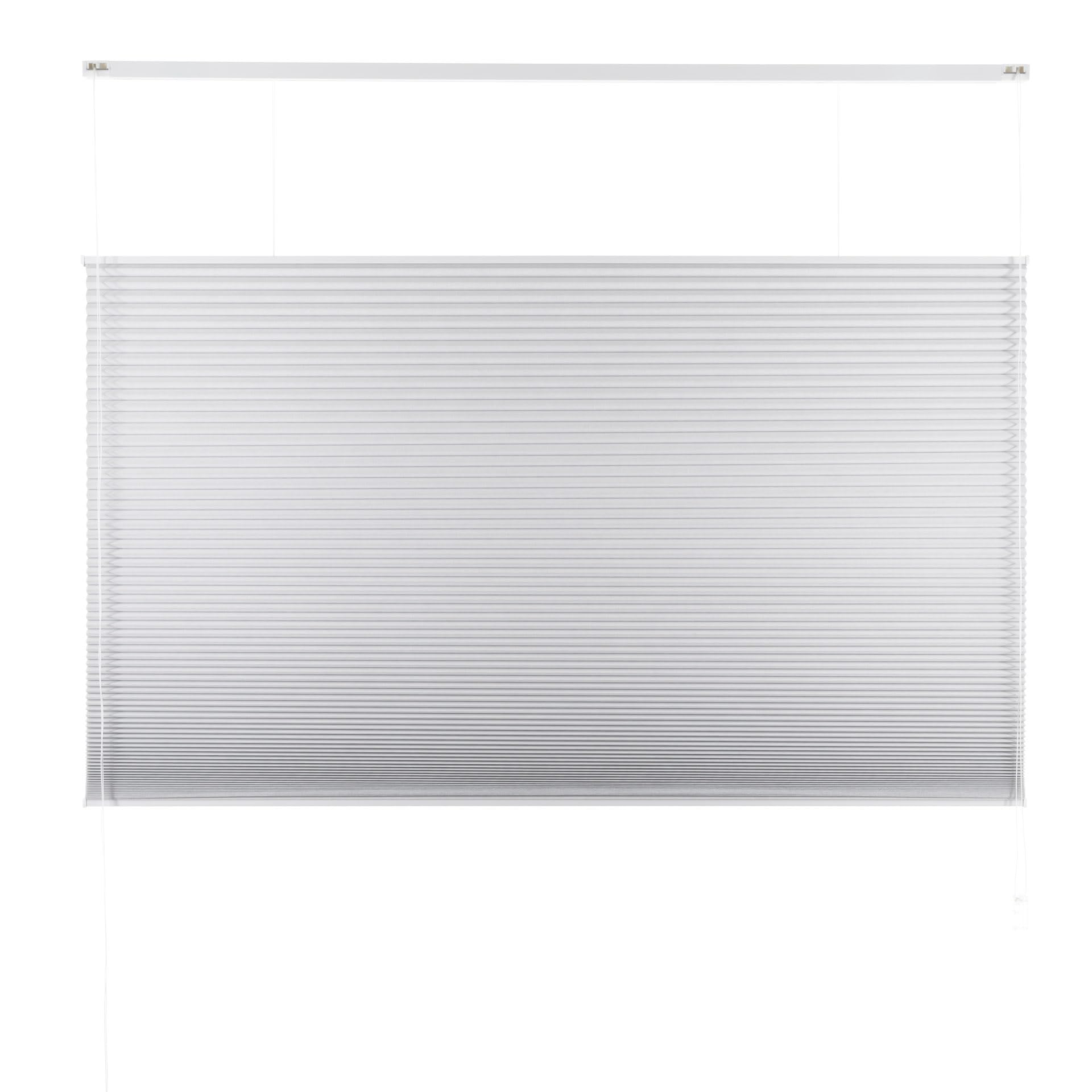 Plissee - Verdunkelnd - Weiß - 40 cm x 250 cm (BxH) - Plissee ohne Bohren - Sonnenschutz für Fenster und Tür - Plissee Rollo - Plissee Fenster und Tür