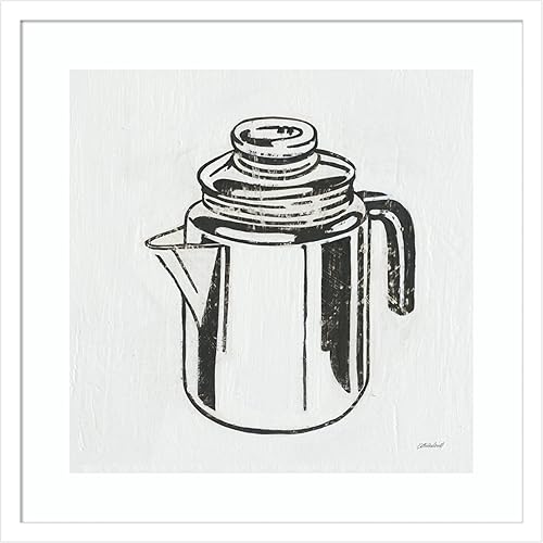 Miniatura 13 de Amanti Art Lienzo decorativo para pared enmarcado de 24 x 24 pulgadas, cafetera retro (cocina) por Kathrine Lovell, arte de pared de cocina, Búho