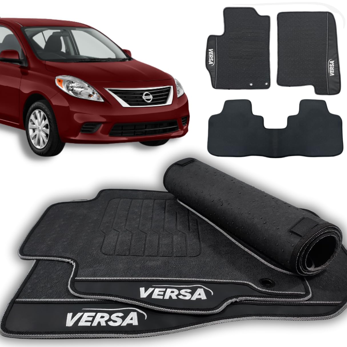 Jogo de Tapetes Automotivos Emborrachados para Versa 2011-2012- 2013-2014 - 2015-2016 -