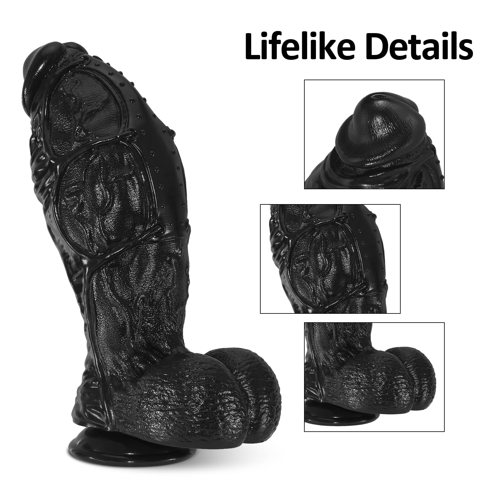 Dildo gigante extra largo da 12,7 cm di diametro, dildo nero realistico da 38 cm, pene in silicone extra large con ventosa, plug anale spesso, fallo anale largo, adatto a uomini e donne esperti