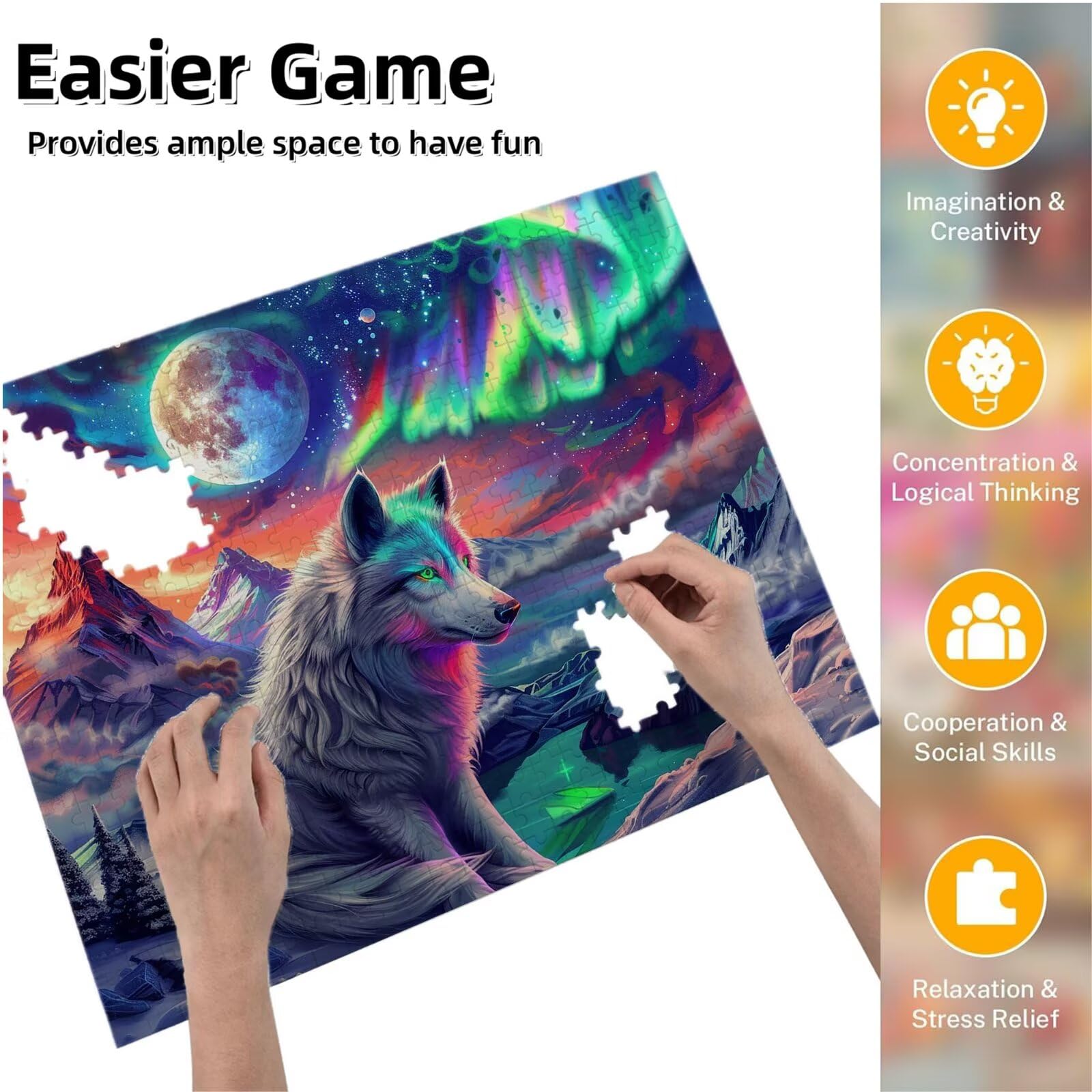 Jigsaw Puzzle, 4000 Pezzi Puzzle Classici, Lupo Puzzle Rilassamento Intelligence, Mpossibile Difficile Puzzles impegnativo per adulti Puzzles per Gioco Familiare, Regalo per Amore Amico Montagna K0F34