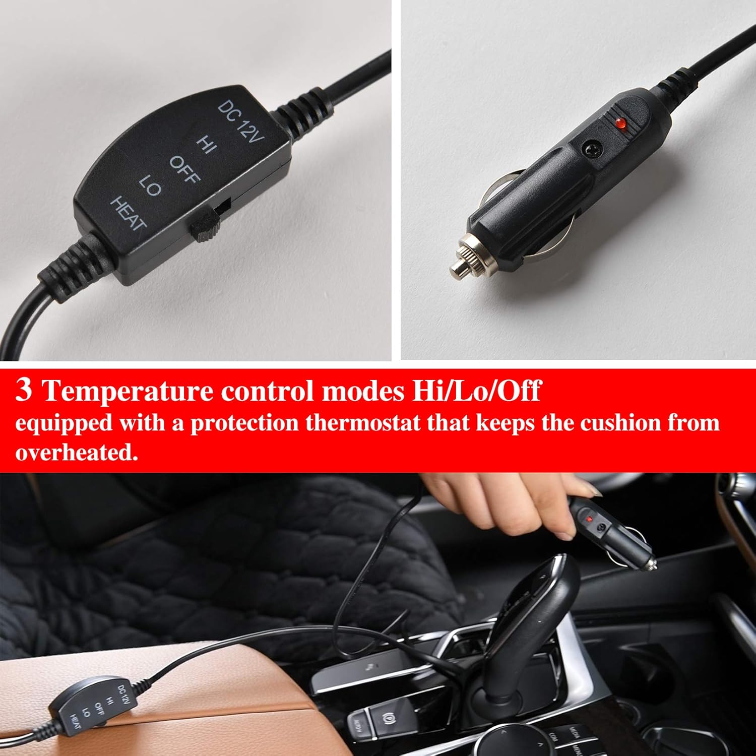 Sunny color 12V Seat Cushion for Full Back and Seat : Automotive