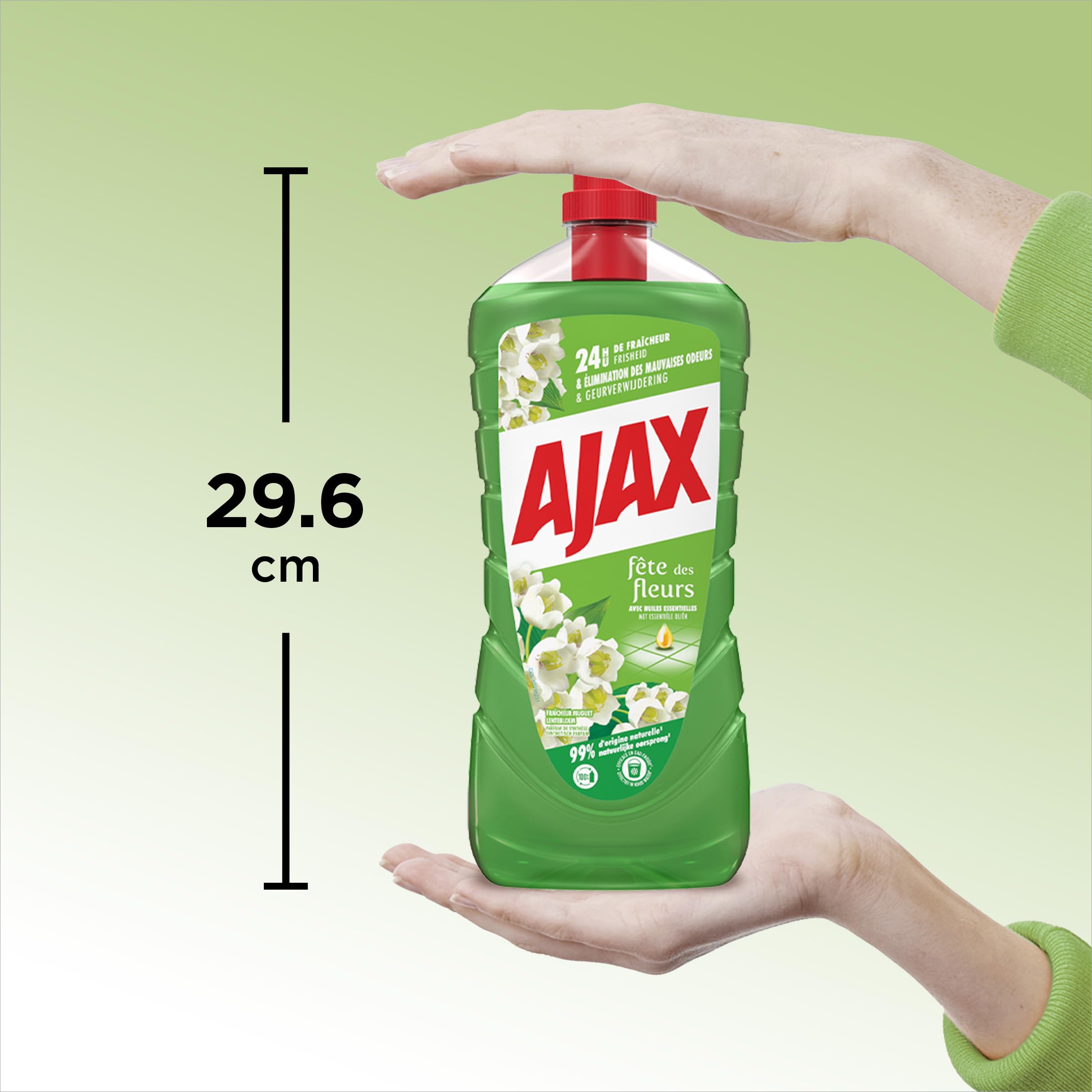 AJAX – Limpiador de hogar para suelos y múltiples superficies Ajax Festival de las flores de la candidiasis – Actúa contra todos los tipos de sucios – Lote de 3 x 1250 ml
