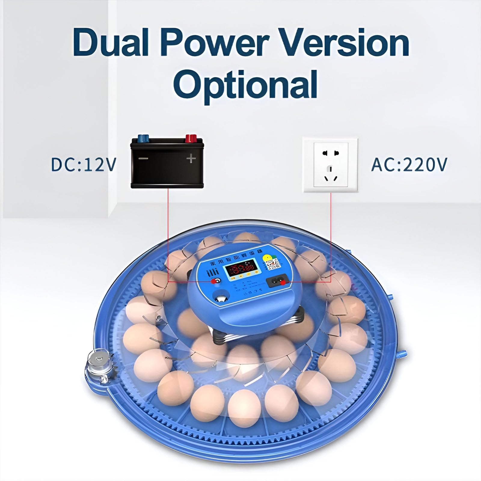 Incubadora de huevos para incubar huevos, volteador automático de huevos con control de humedad, incubadora de aves de corral para pollo, codorniz, pato, ganso, loro, para el hogar, granja