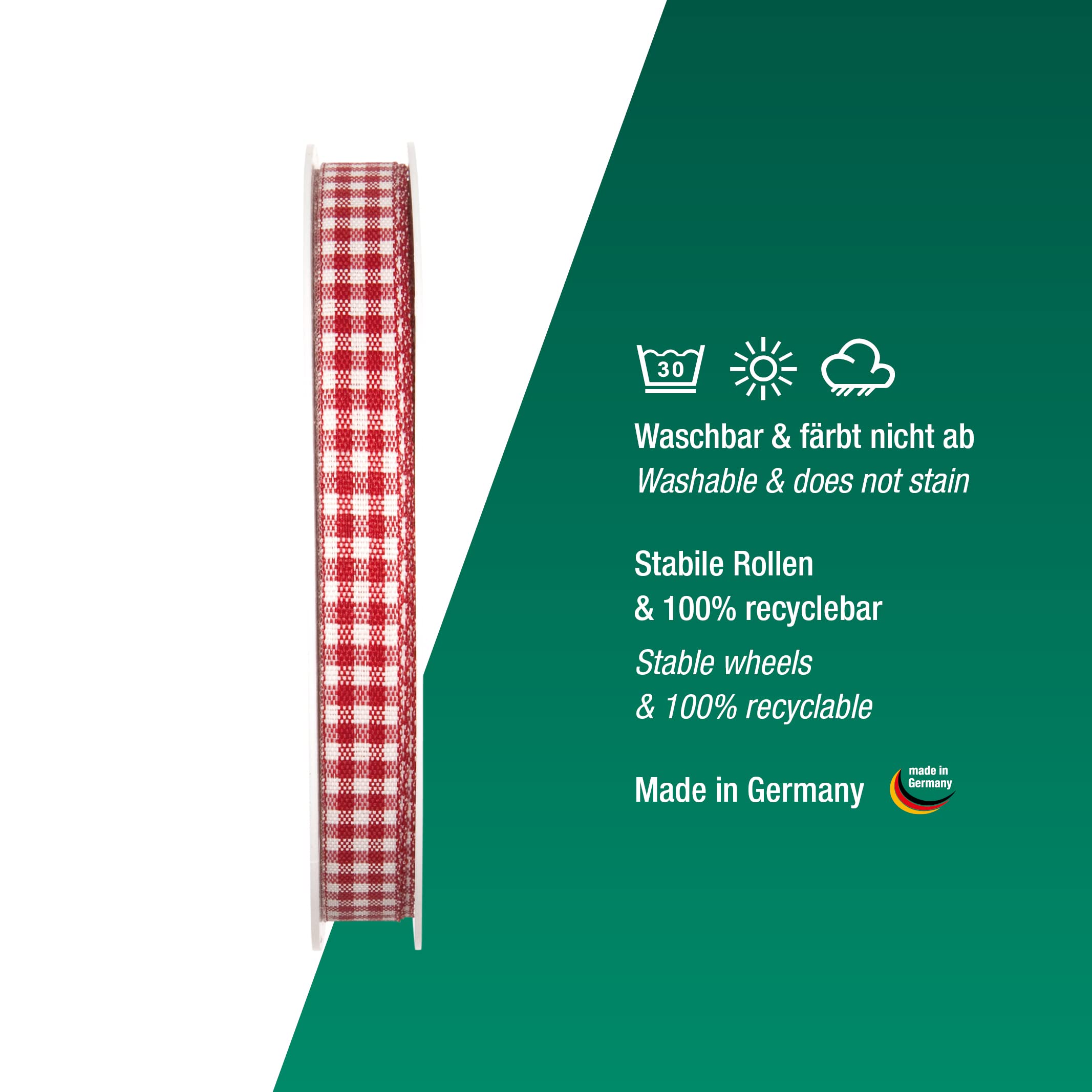 Nastro A Scacchi Rosso E Bianco - 1,5 Cm X 45 M Per Regali, Artigianato E Decorazioni - Foto 8