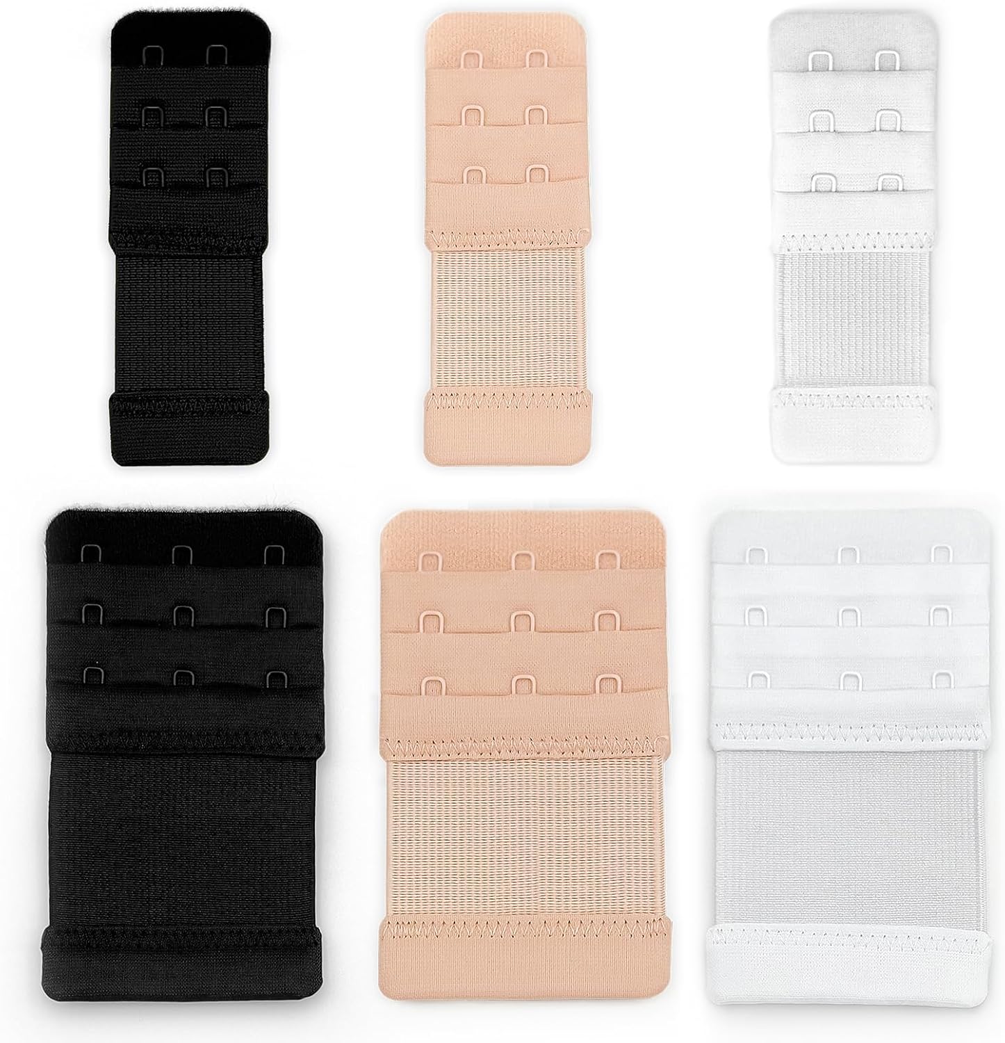 CRLLDPM 12 Stück Damen BH-Verlängerer 2 Haken 3 Reihen Stretch