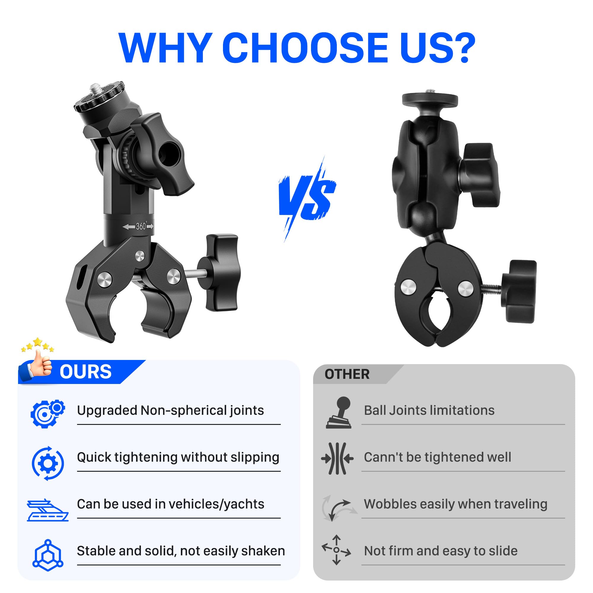 Starlink - Mini soporte para autocaravanas, yates y camping, aluminio, plata, anodizado, montaje en techo, 8 abrazaderas finales, 30 cm de profundidad