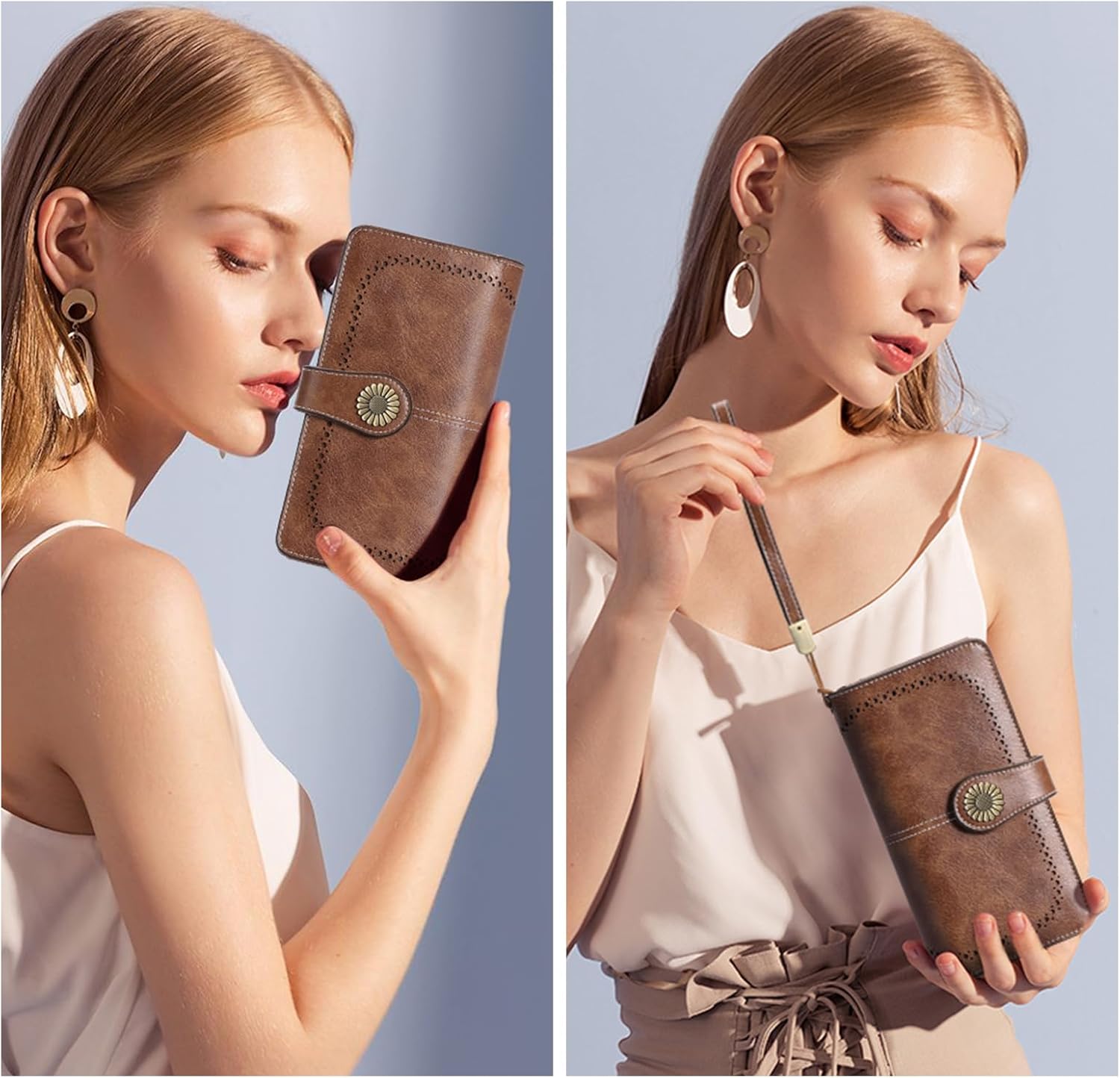 SENDEFN Wallets for Women Leather Credit Card Holder with RFID Blocking Large Capacity Wristlet | with RFID Blocking, Large Capacity, Wristlet, with RFID Blocking, Large Capacity, Wristlet - Image 6