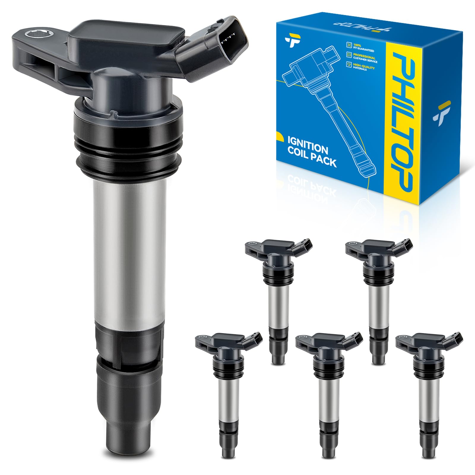 PHILTOP UF594 Ignition Coil Pack Fit for 2010-2014 Volvo XC60, XC90, XC70