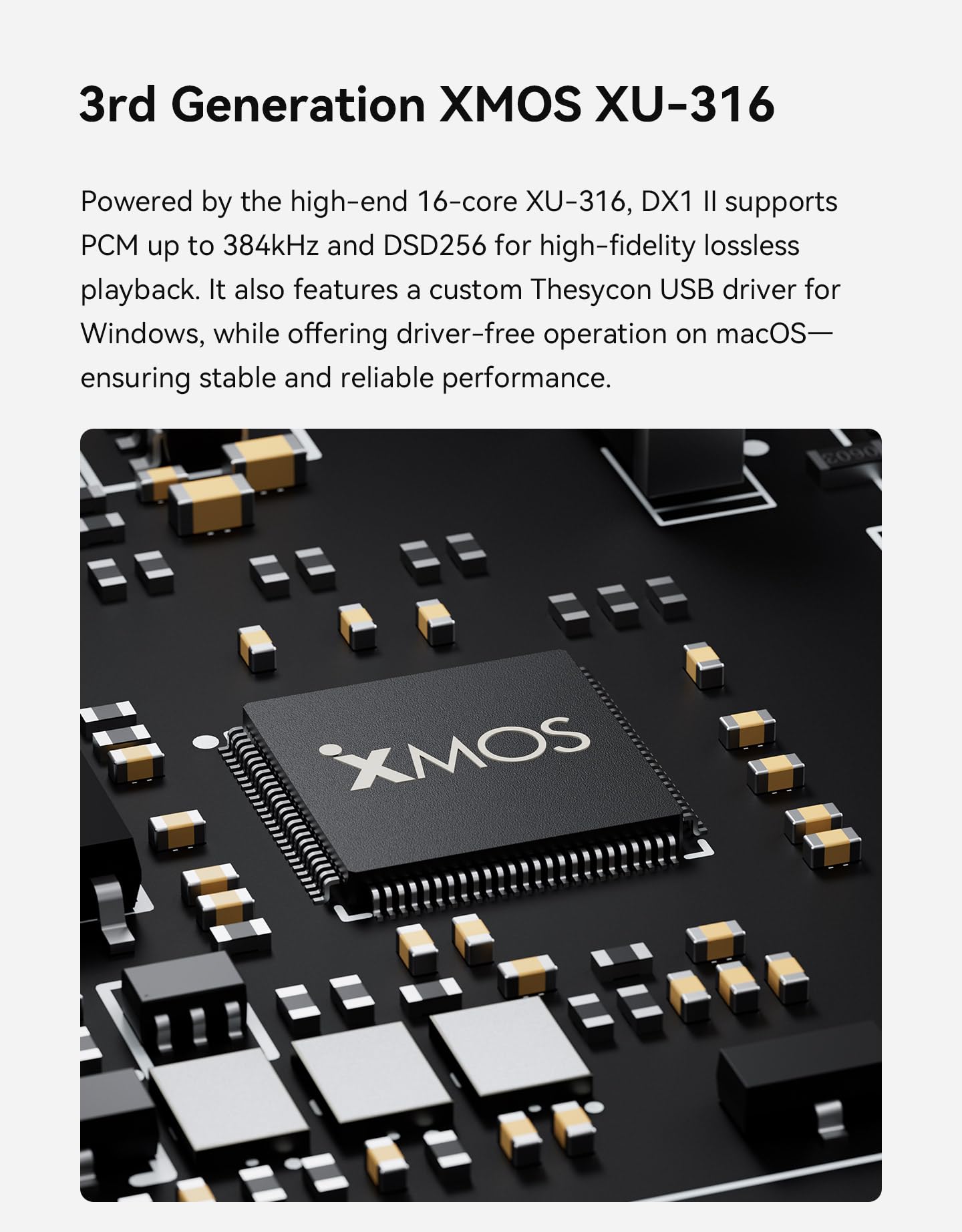 Fanmusic TOPPING DX1 II DAC et amplificateur pour casque compatible gaming avec décodeur ES9039Q2M de 3e génération, XMOS XU-316 avec télécommande (Blanc)