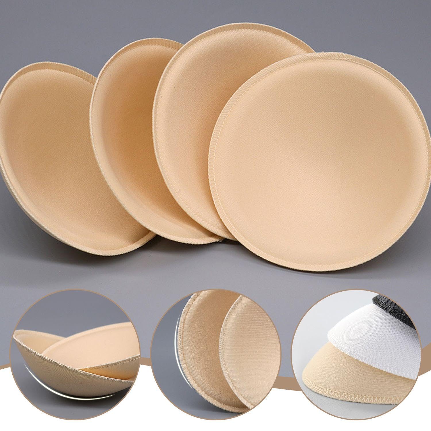 6 par okrągłych miseczek absorpcyjnych, wyjmowane miseczki chłonne, miseczki na biustonosze, miseczki z pianki absorpcyjnej, akcesoria do biustonosza, czarne, M