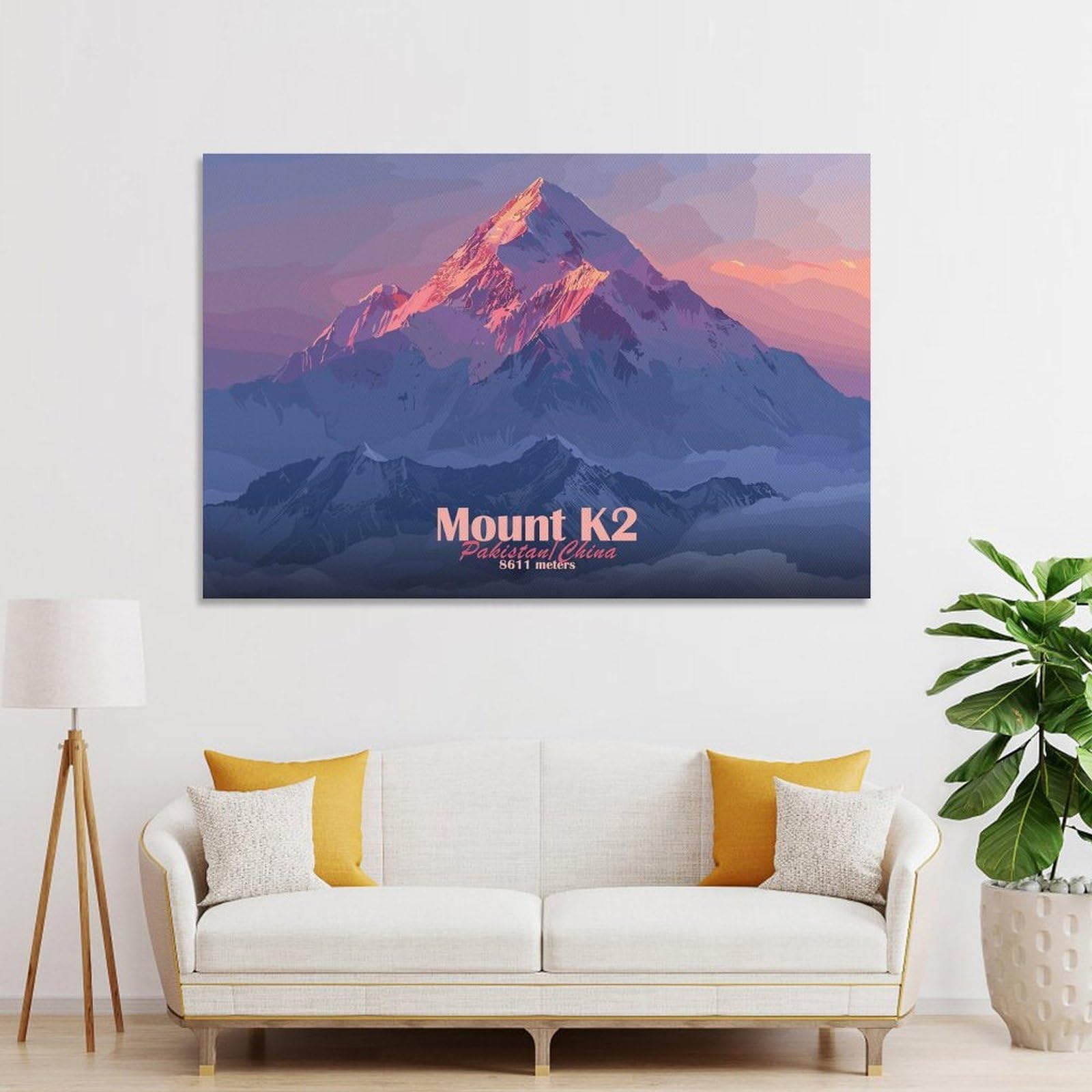 Junmoney Room Decor Wall Art Mount K2 Illustration, 20x30inch(50x75cm), for Flats, Guest Rooms Or Compact Rooms, Wall Decor with Flexible Room Appeal