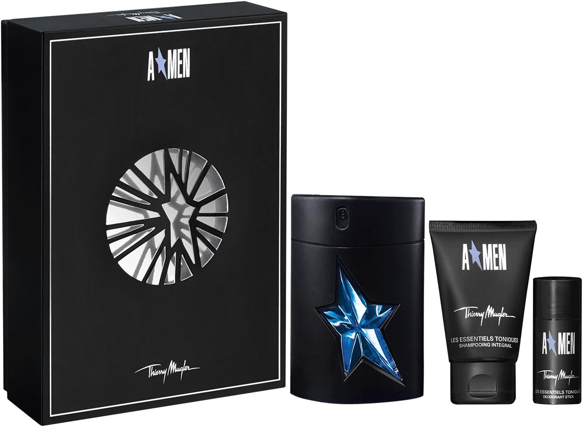 A*Men Thierry Mugler for Men Set 100ml Eau de Toilette EDT + 20ml Deodorant Stick + 50ml Shower Gel