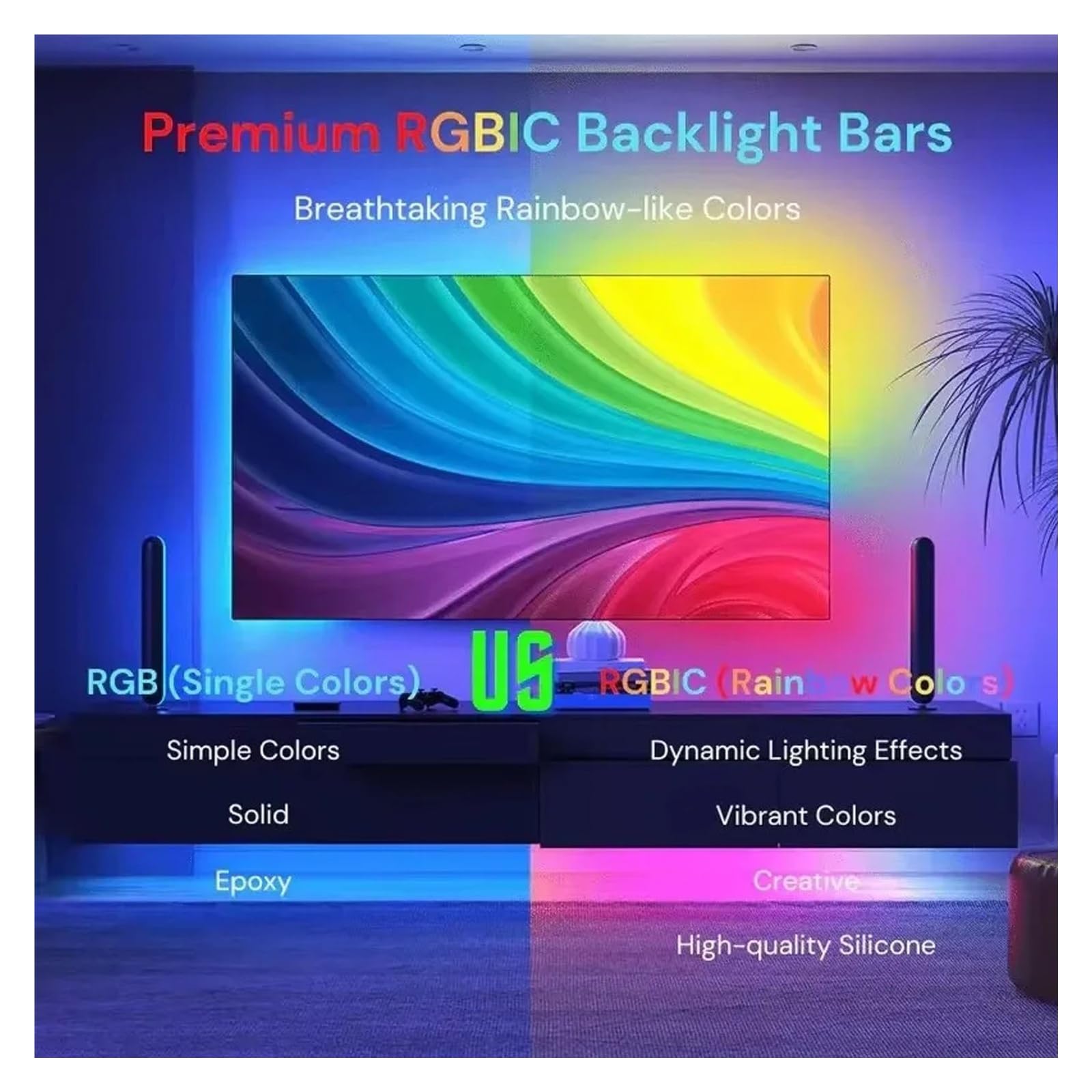 Smart Camera Sync TV Schermo retroilluminato a LED e striscia LED flessibile sincronizzata con musica for televisori da 55-65 pollici